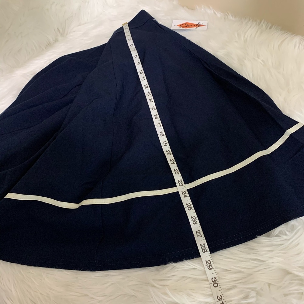 ModCloth Rock Steady Sally Swing Skirt Navy NWT - Picture 7 of 8